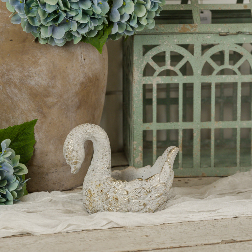 Cement Swan Planter