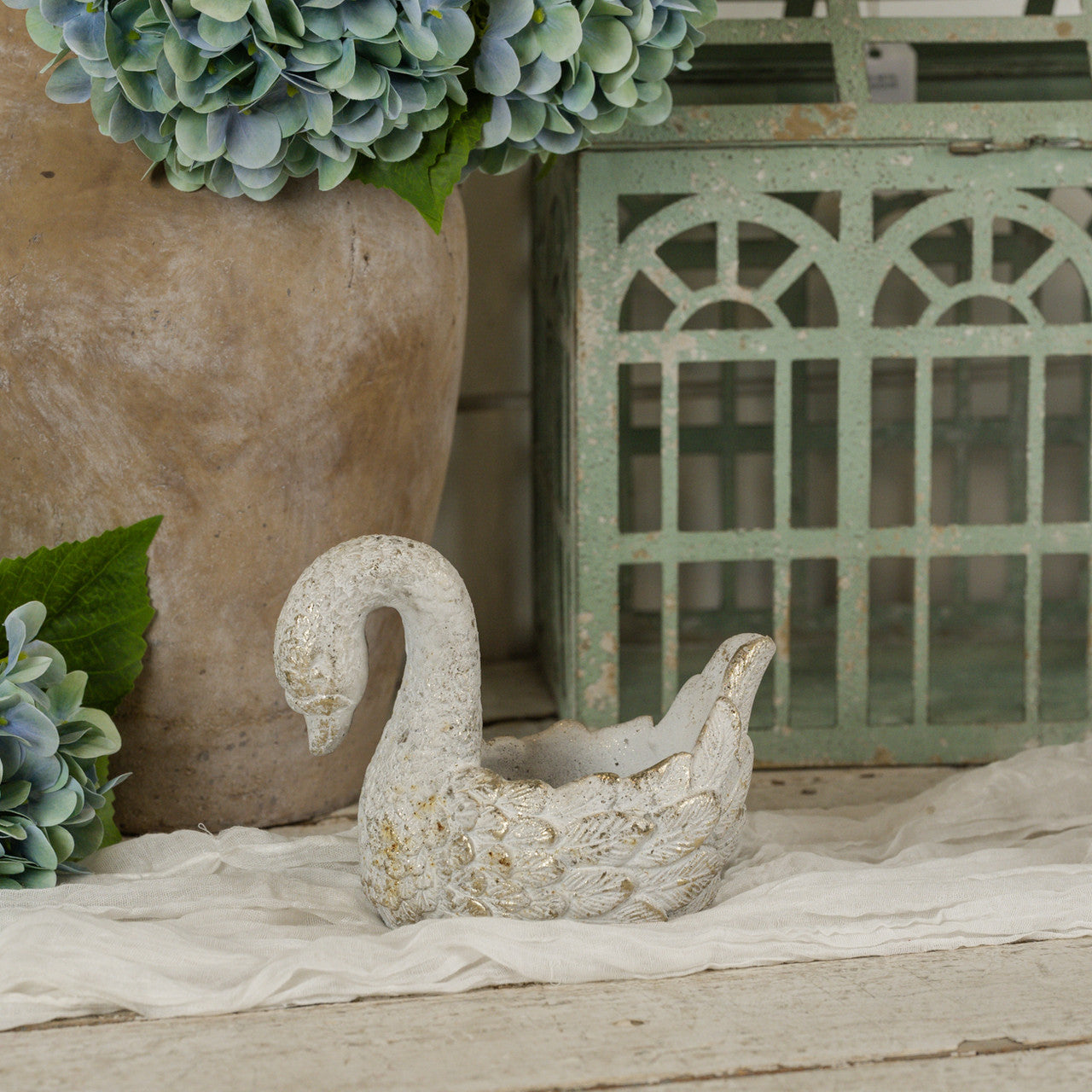 Cement Swan Planter