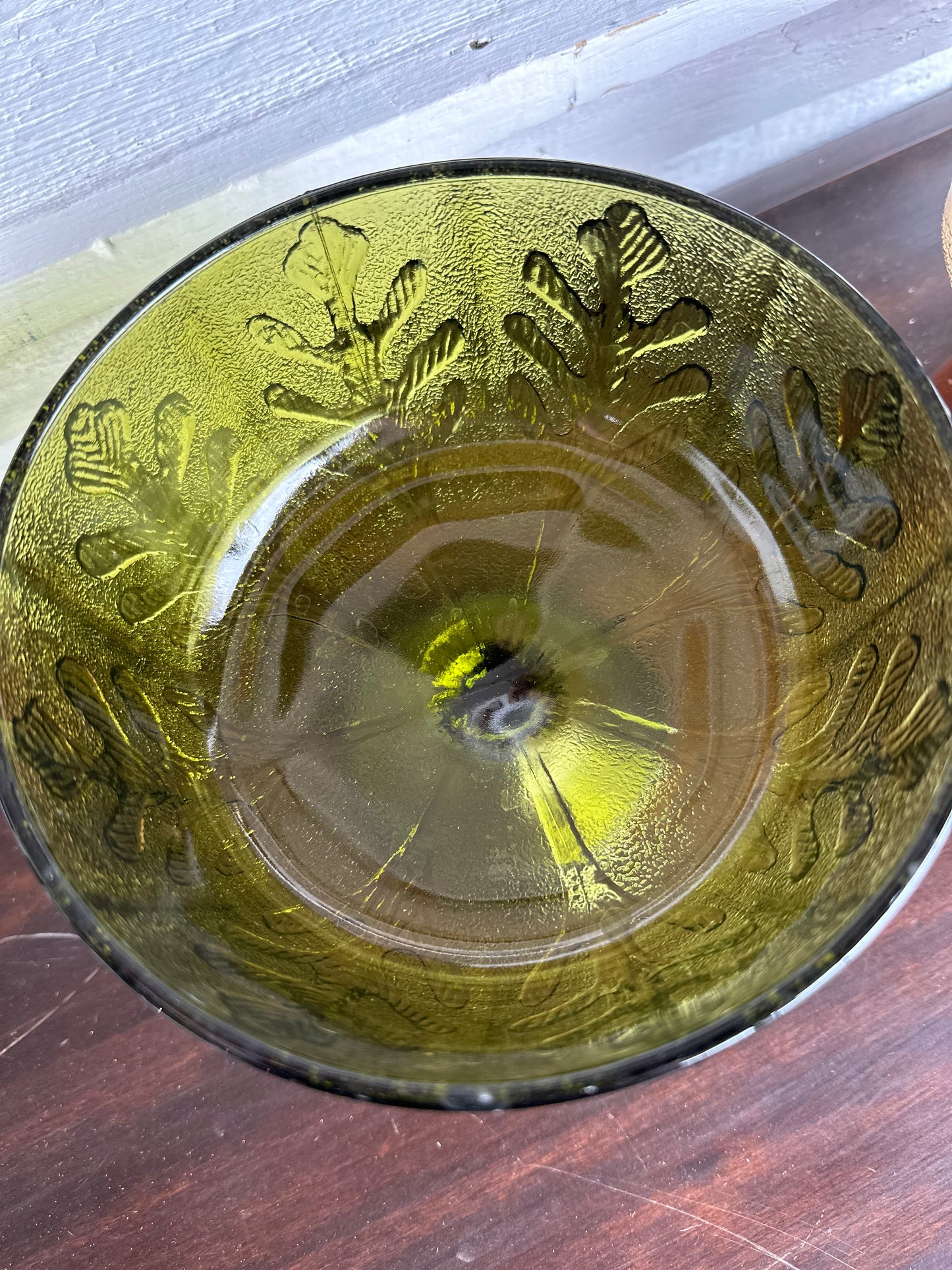 Vintage Glass Footed Pedestal Bowl