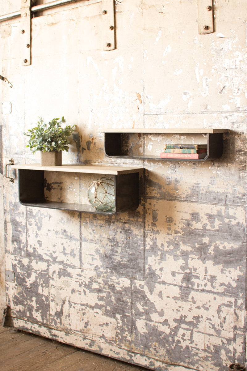 Metal and Wood Shelves