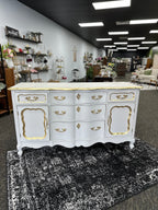 White buffet with Gold Leaf