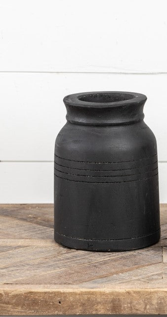 Black Wooden Vase