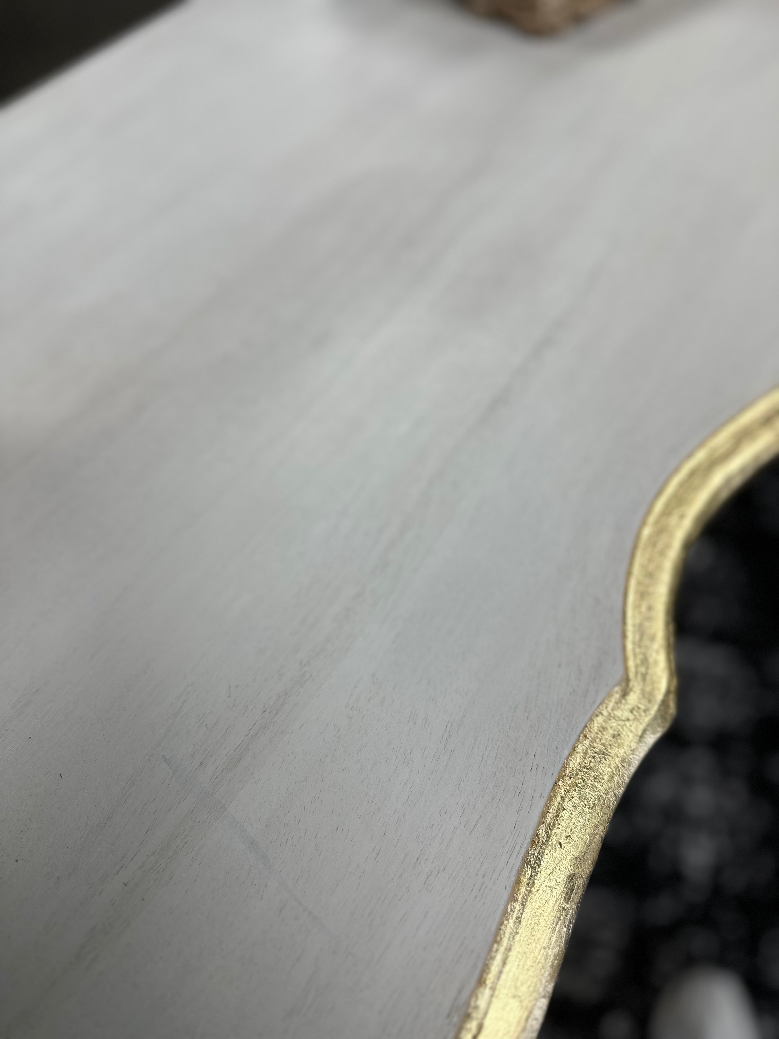 White buffet with Gold Leaf