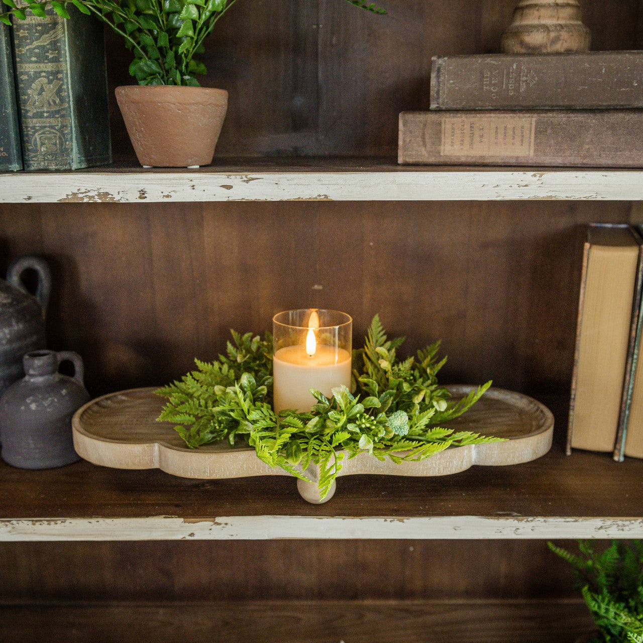 Scalloped Wood Tray