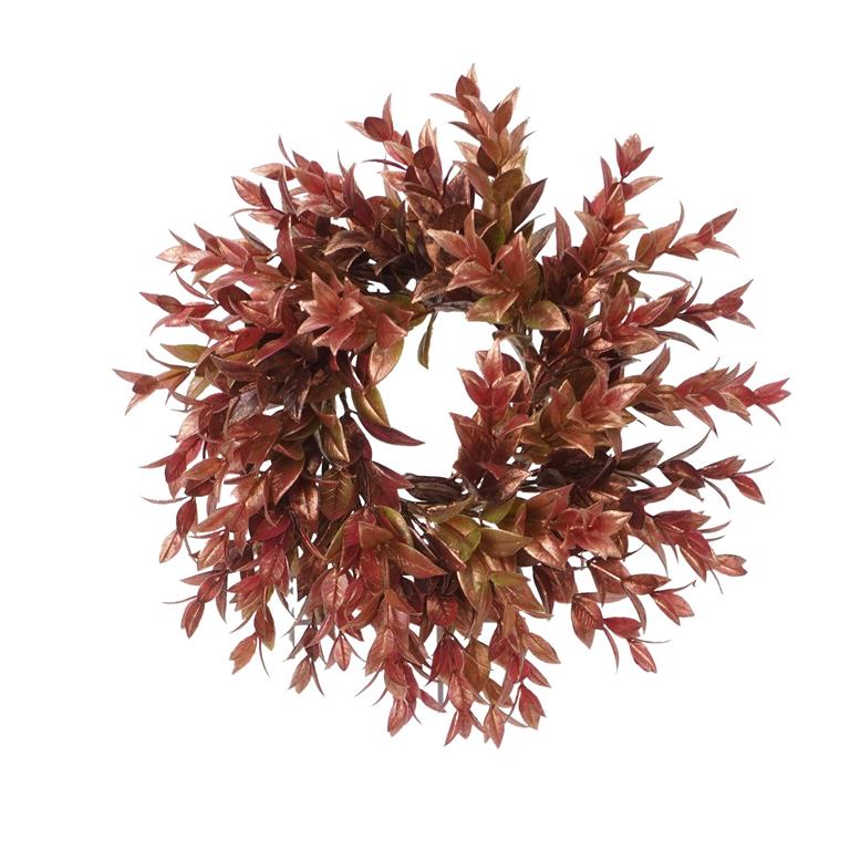 GOLDEN WASHED RUSCUS WREATH,  GOLD/GREEN/BROWN