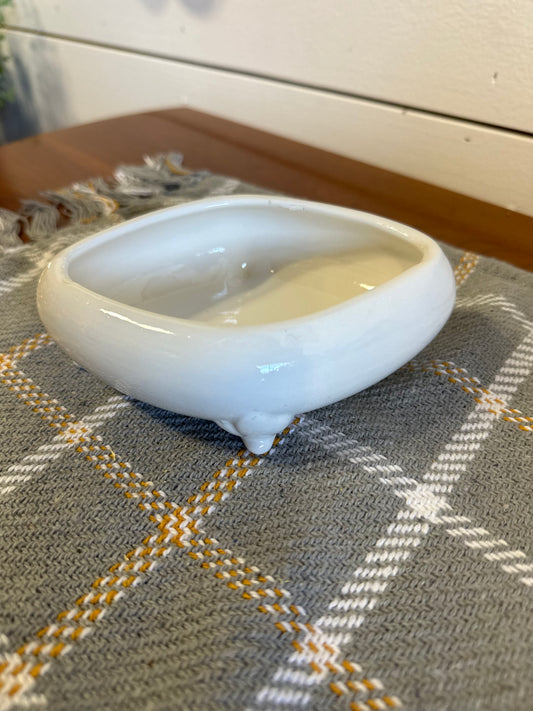 Vintage White Footed Dish