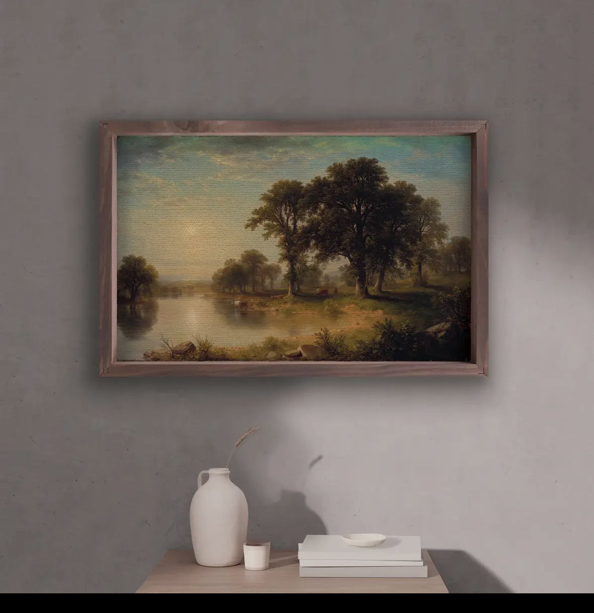 River Bank scene frame Art