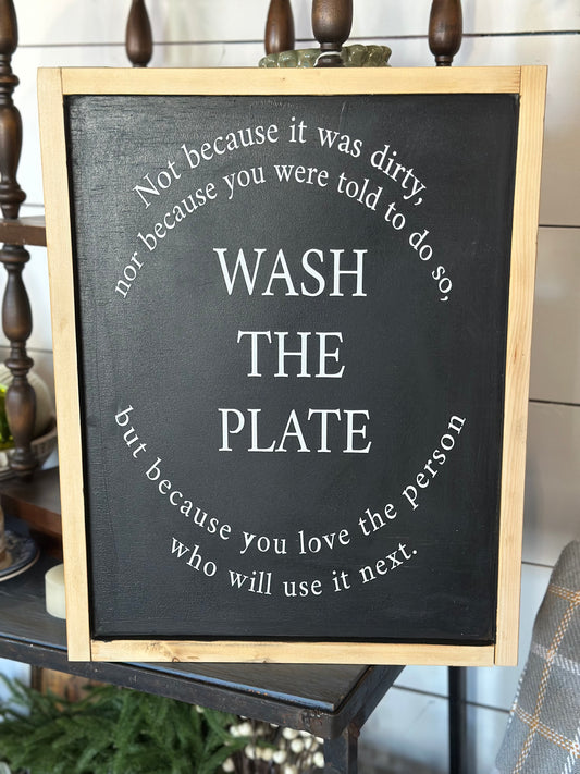 Wash the Plate Sign