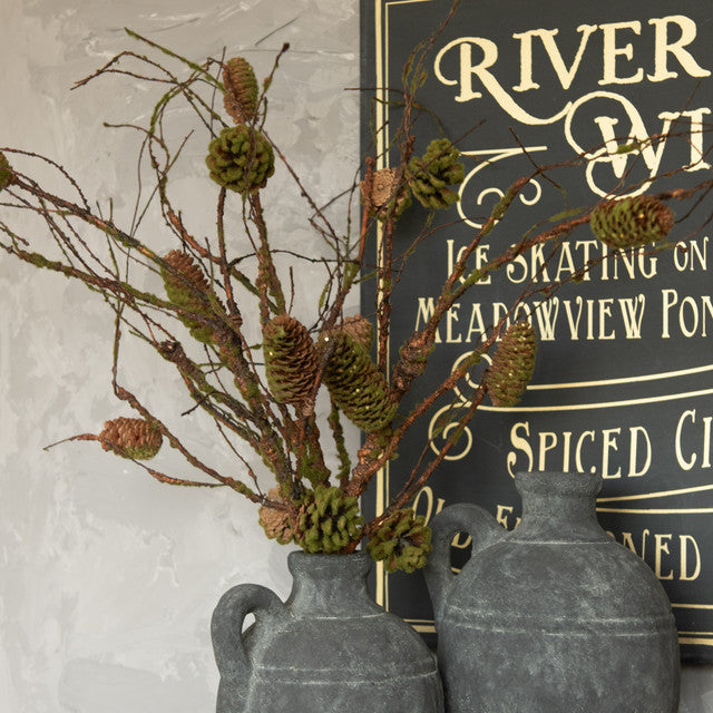 MOSSY PINECONE & TWIG SPRAY