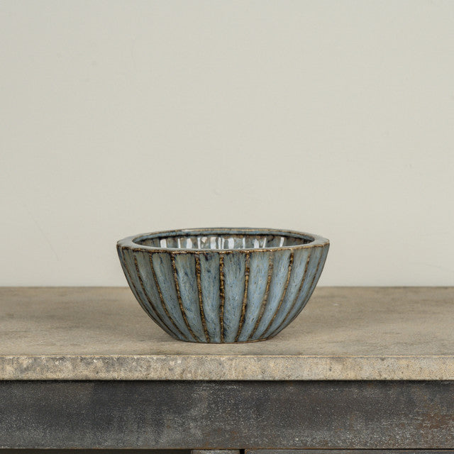Blue Scalloped Bowl