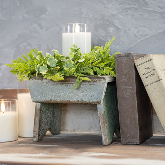 Distressed Green Stool