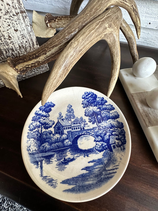 Vintage Blue and White "Lakeview" Plate