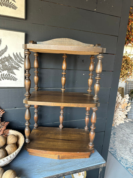 Vintage Wood Three Tier Shelf