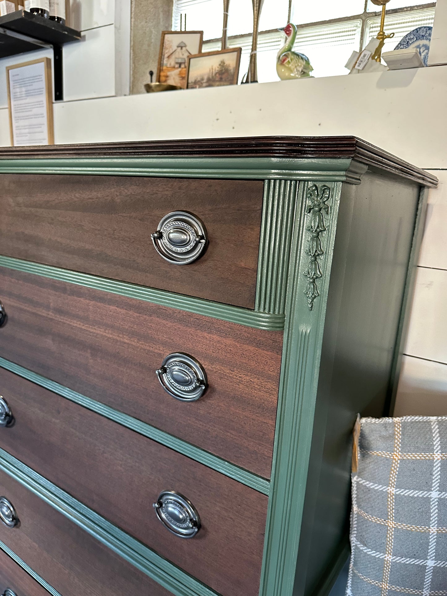 Green Dresser with Stained Drawers