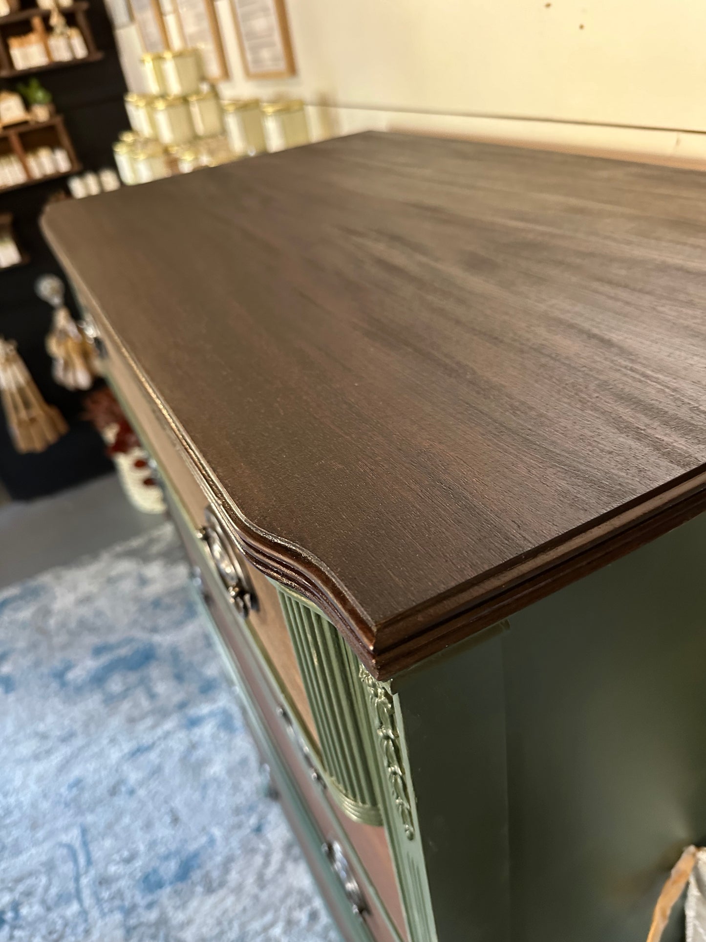 Green Dresser with Stained Drawers