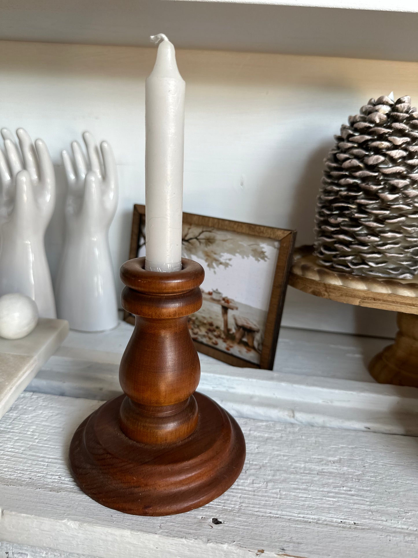 Vintage Wood Candle Holder