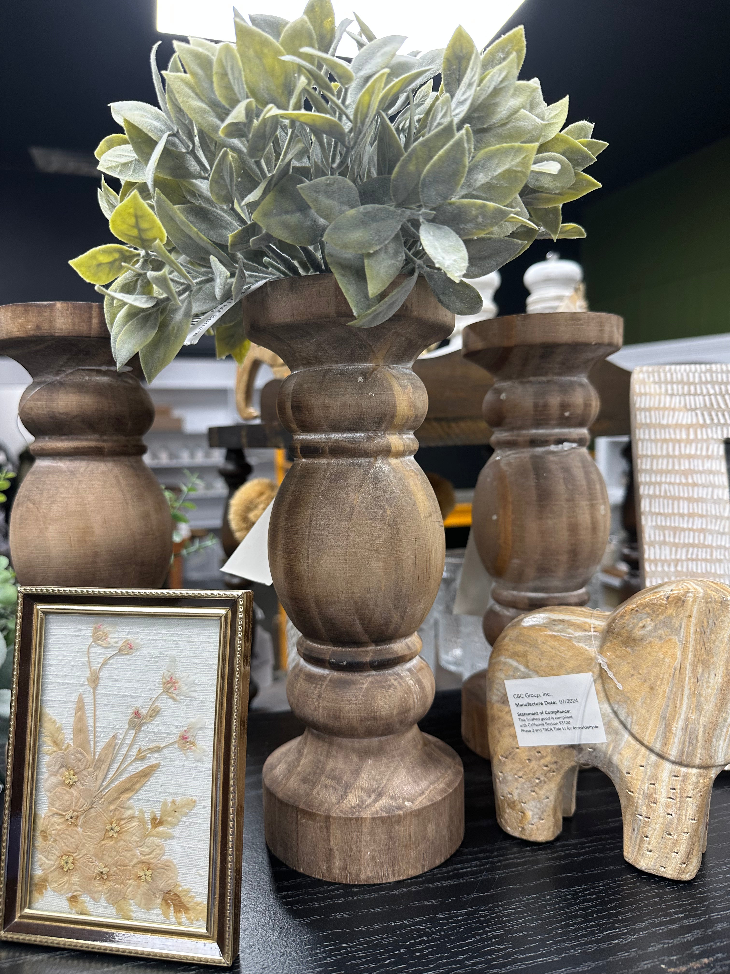 Everly Wood Candle Holder