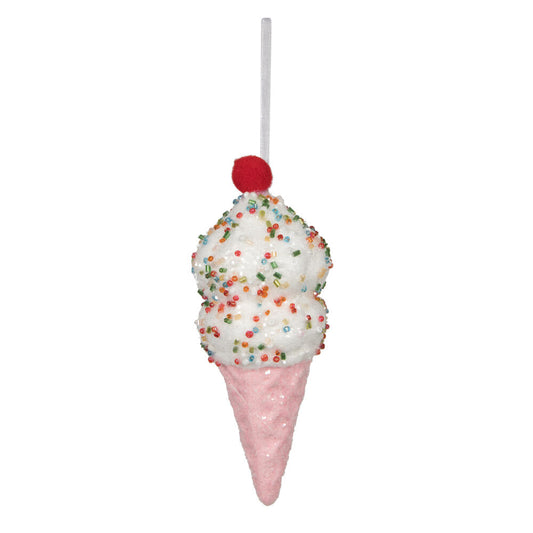 Pink Ice Cream Cone Ornament