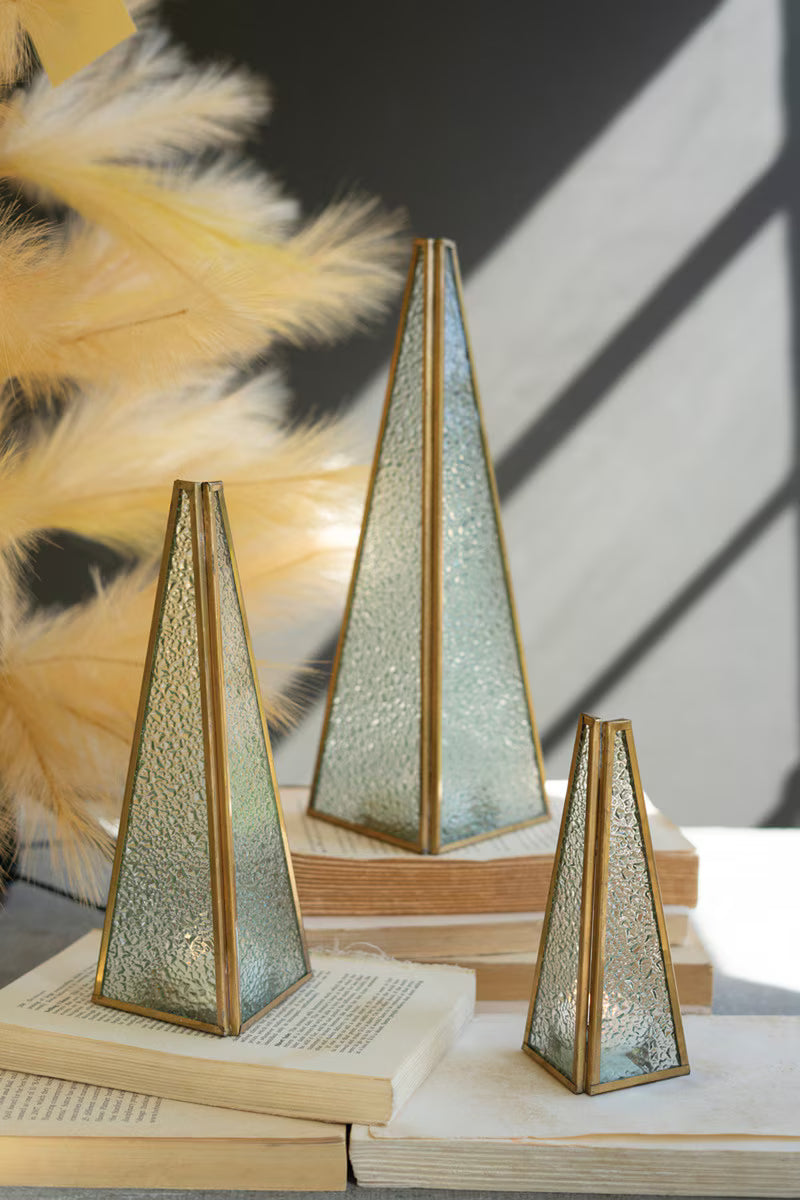 Clear Glass with Metal Christmas Trees