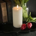 Cream Grooved 3D Candle
