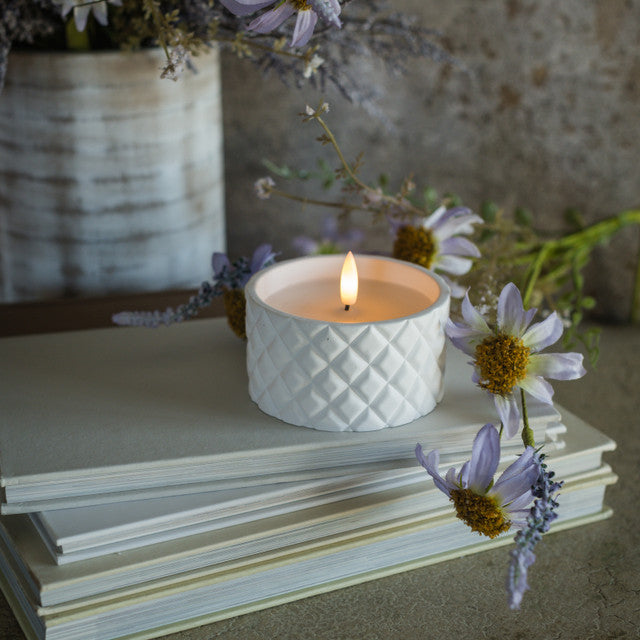 White 3D Flame Candle