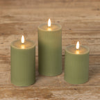 Dark Green Grooved Flame Candle