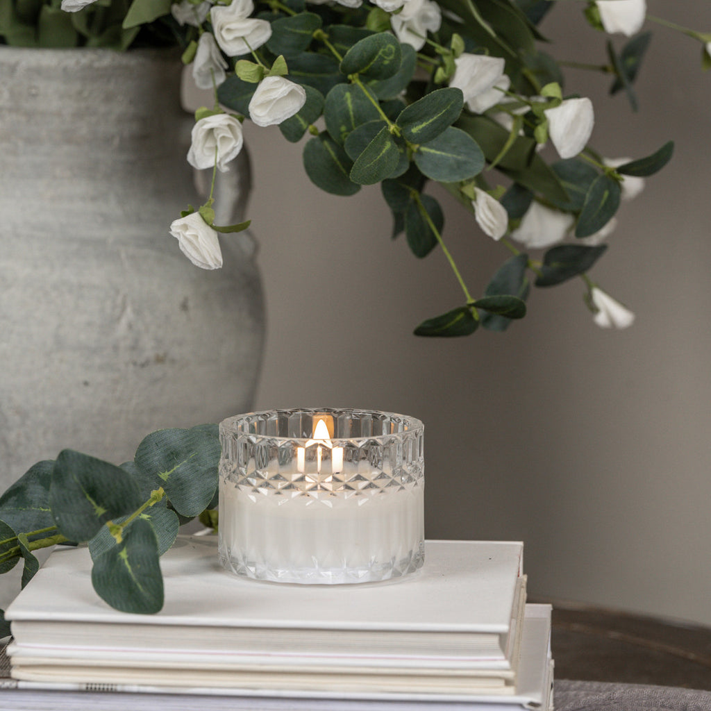 Faceted Glass 3D Flame Candle