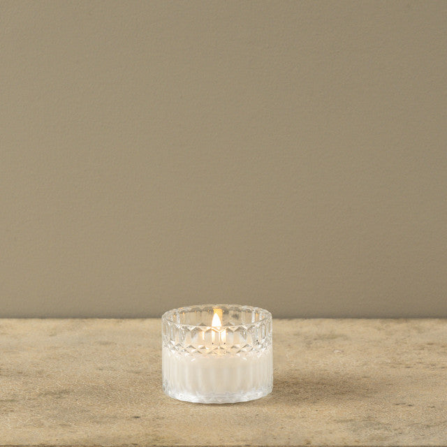 Faceted Glass 3D Flame Candle