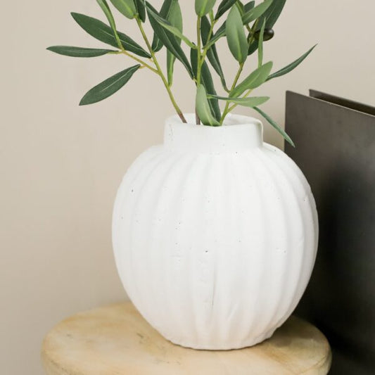 White Lined Vase