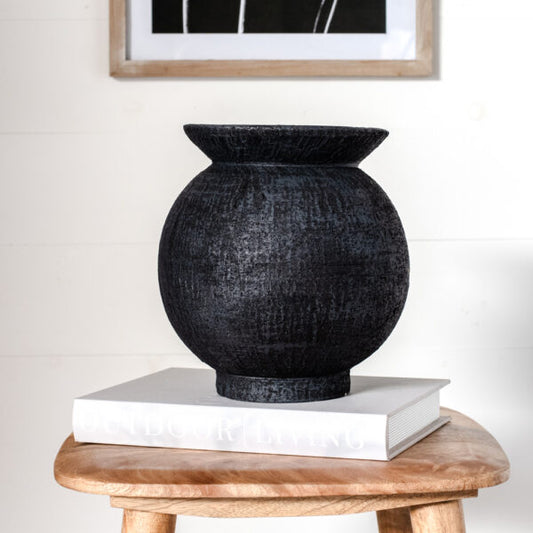 Black Round Pot Vase