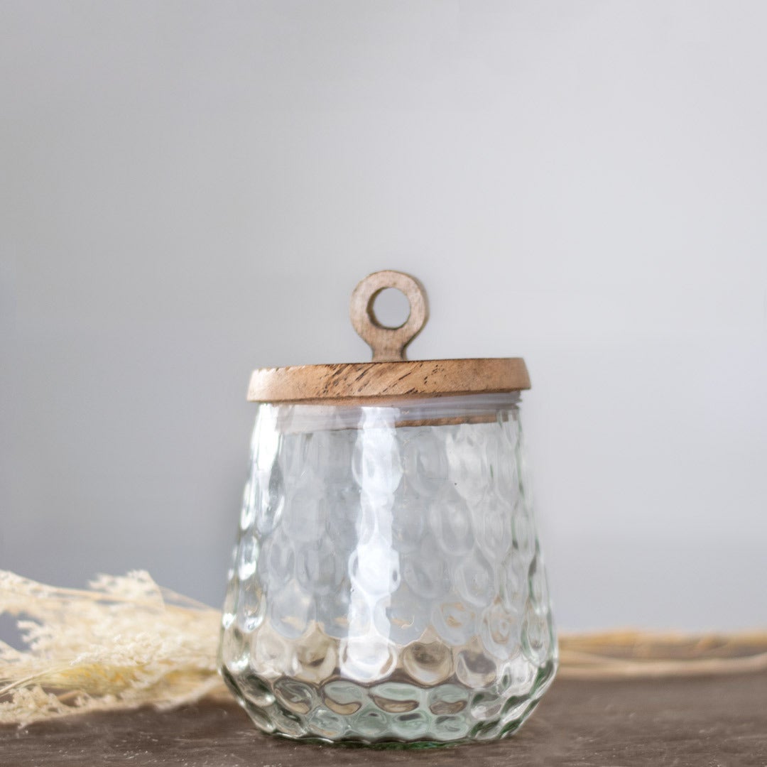 Glass Canister with Wood Lid