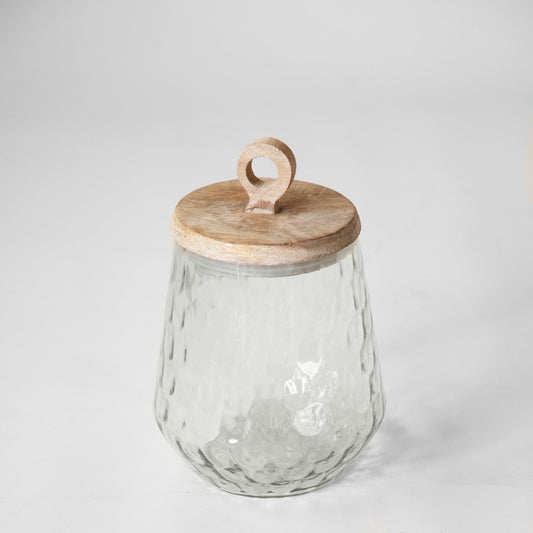 Glass Canister with Wood Lid