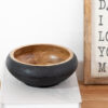 Black Textured Wood Bowl