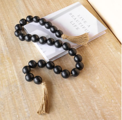 Black Beads with Tassle