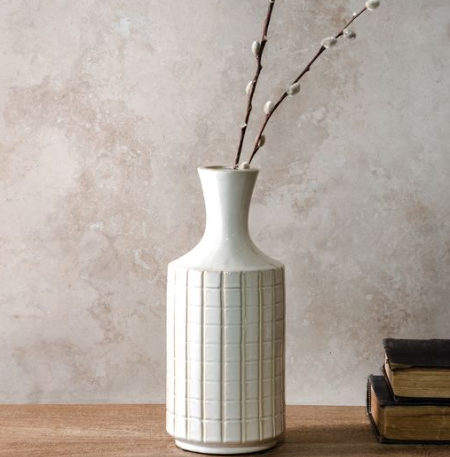 White Square Pattern Vase