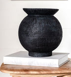 Black Round Pot Vase