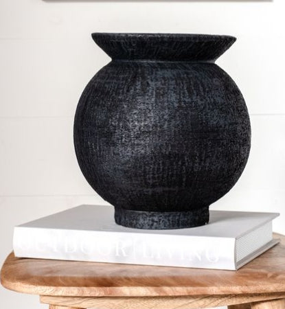 Black Round Pot Vase