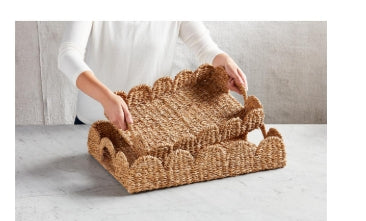 Scalloped Woven Tray