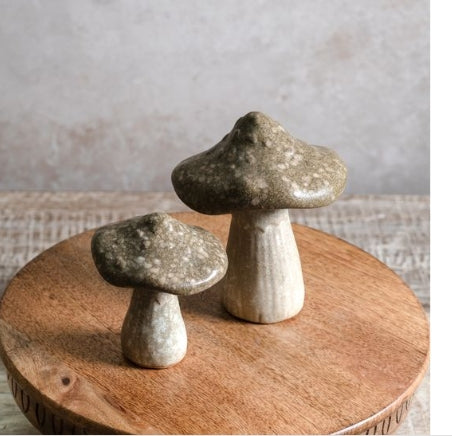 Green Stoneware Mushroom