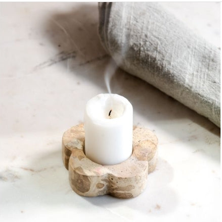 Marble Flower Candle Holder