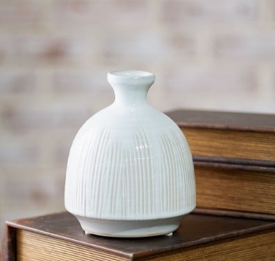 White Striped Vase