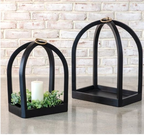 Black Wood Lantern