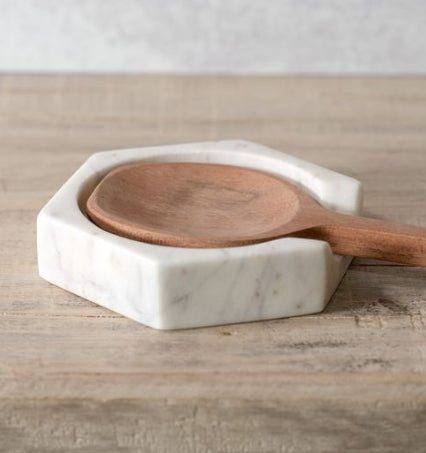 Marble Hexagon Spoon Rest