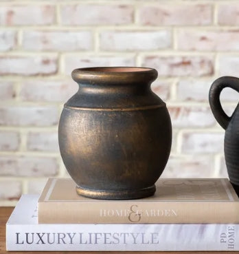 Bronzed Rolled Edge Vase