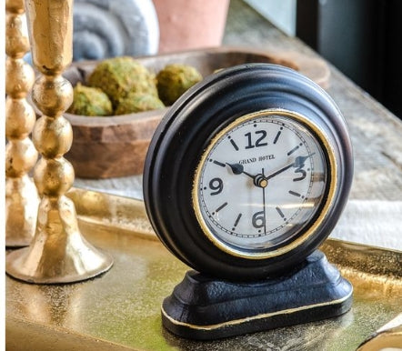Black & Gold Table Clock