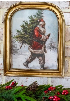 Antique Gold Santa Tree Frame