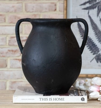 Black 2 Handle Jug Vase