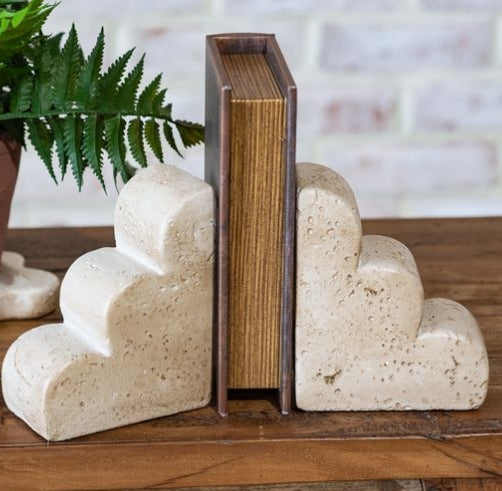 Scalloped Edge Cement Book Ends