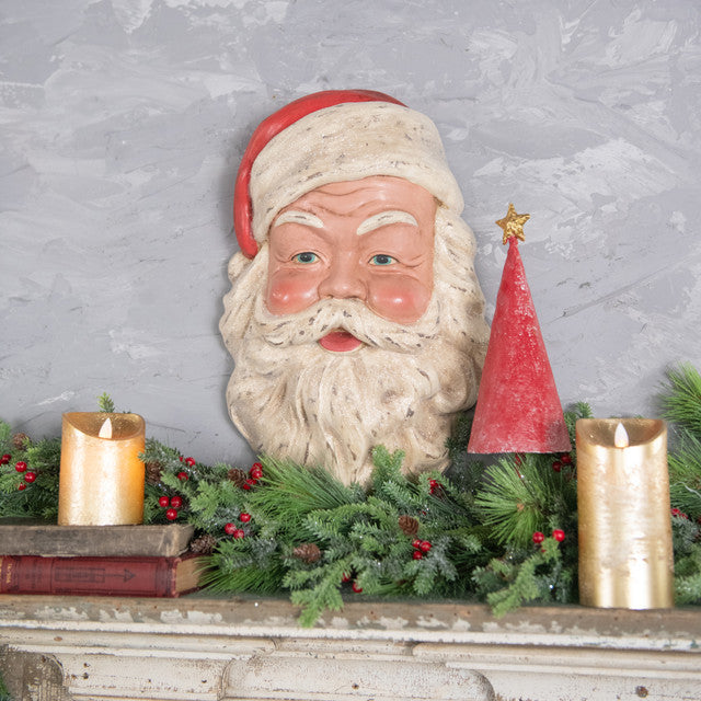 VINTAGE SANTA FACE WALL DECOR