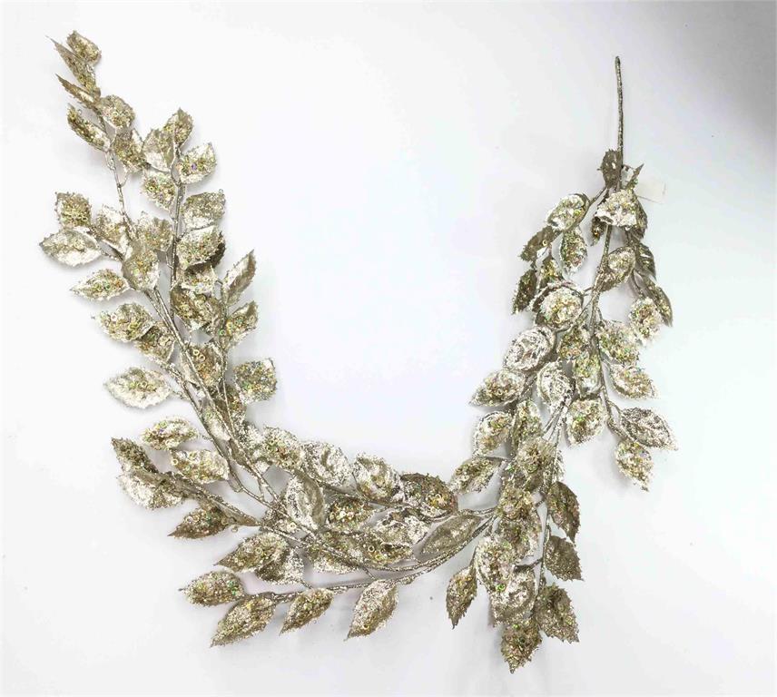 Glittered Leaf Garland
